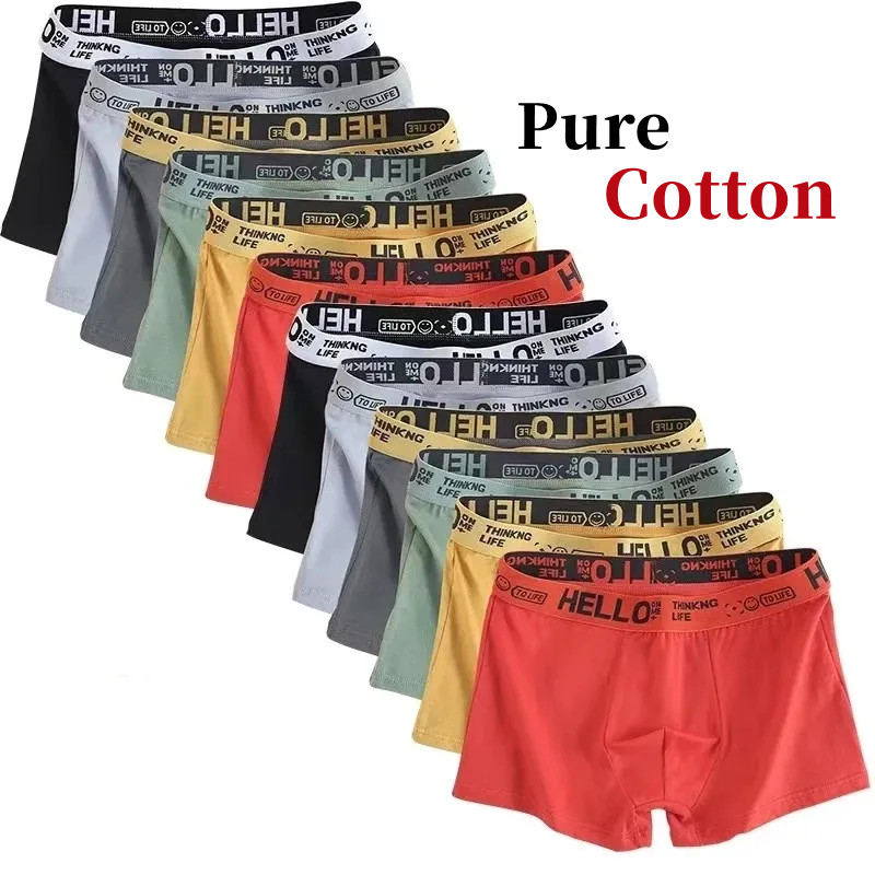 Boxer Brief Pack Cotton - 10 個/メンズ下着男性純粋な綿のパンツ男性ブランドパンティーショーツ通気性ボクサーパンツ快適なソフトプラスサイズ