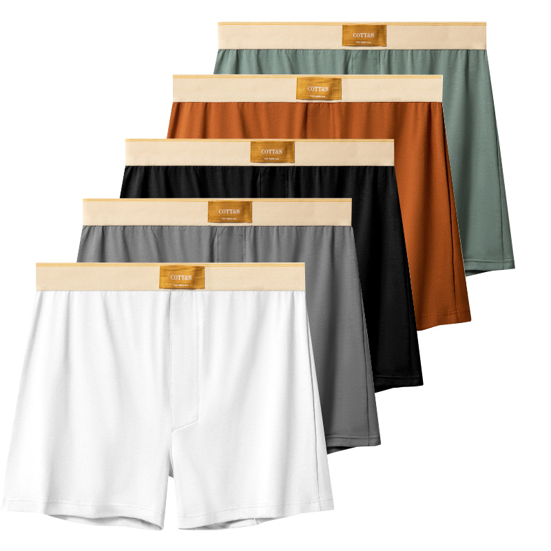 Boxer Brief Pack Cotton - 4 個男性矢印パンツ男性綿ボクサーショーツルーズミッドウエスト男性のプラスサイズの下着ホームウェア快適なパンティー