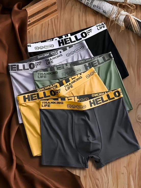 メンズミルクシルクボクサーブリーフ5枚組固定カラーセットシー - Multi Pack Underwear のレビューと価格