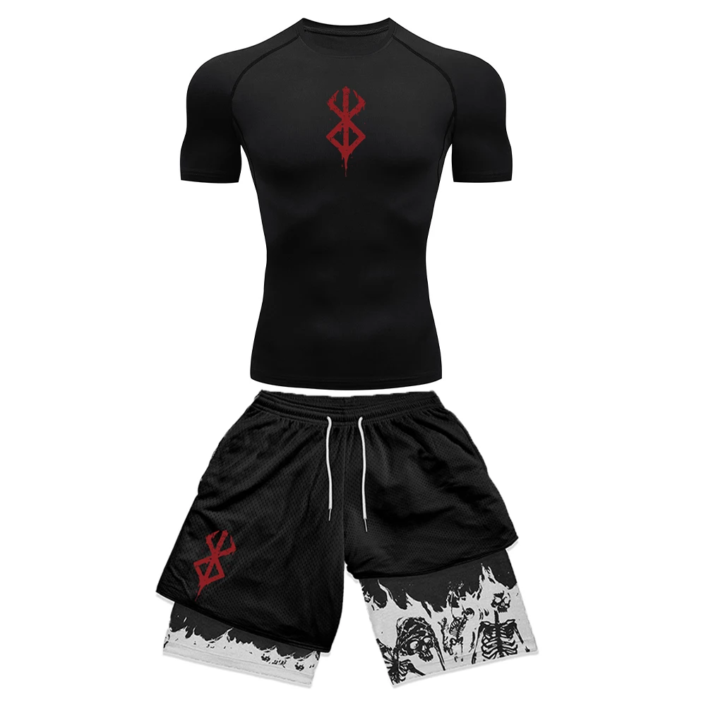 アニメ柄の3Dプリントを使用したメンズ用コンプレッションセッ - Compression Shorts Athletes のレビューと価格